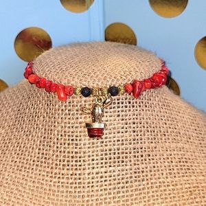 Bamboo Coral Bracelet w/Lava Beads.
